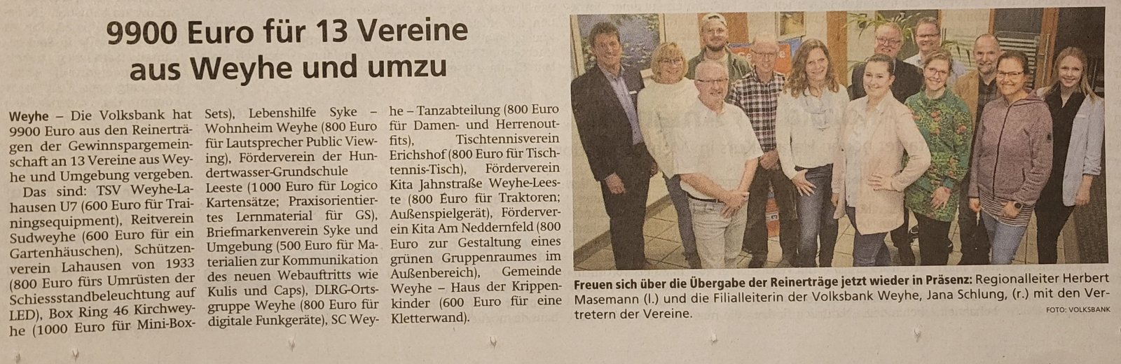 20230213 Kreiszeitung 9900 Euro fuer 13
Vereine