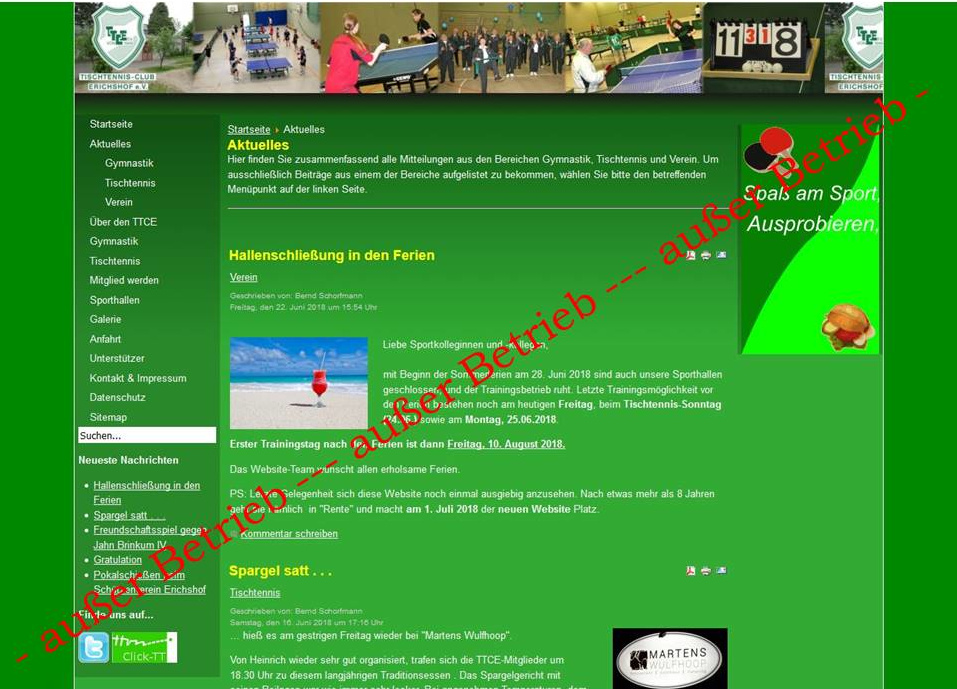 2018 07 01 alte TTCE Website außer
Betrieb