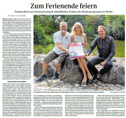 WK Regionale Umschau vom 06.08.2019 "Zum Ferienende
feiern"