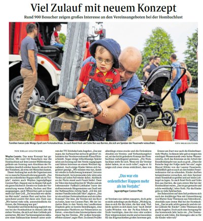 Regionale Rundschau des WK vom 13.08.2019 "Viel Zulauf mit neuem
Konzept"