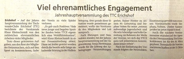20250302 Viel ehrenamtliches Engagement Kreiszeitung vom
20.02.2025